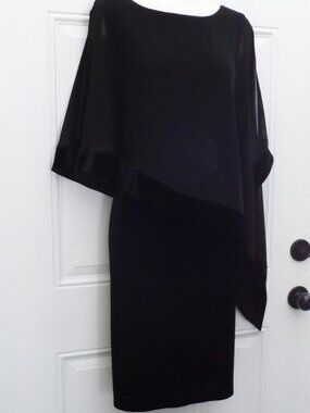 Lori M Collections Black Velvet  Dress with light cover size L